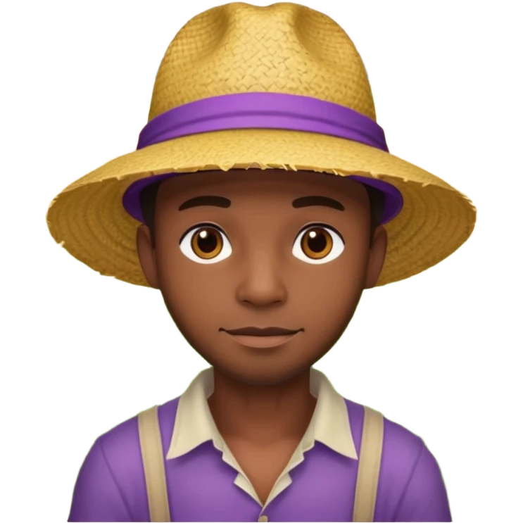 purple black guy in rice fields emoji