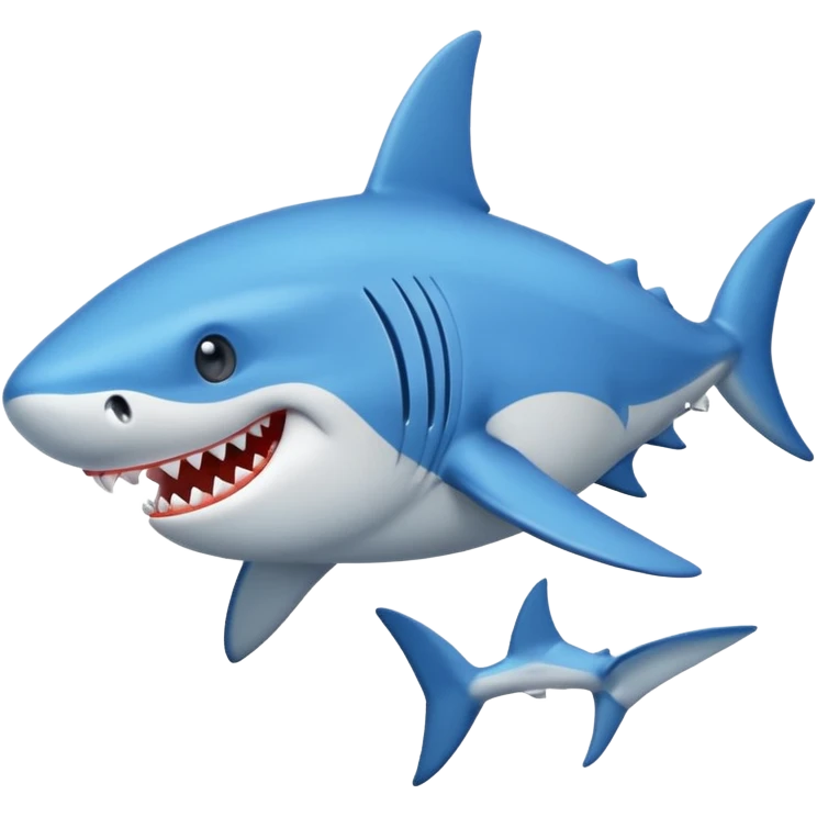 genera un tiburón con tenis azules  emoji