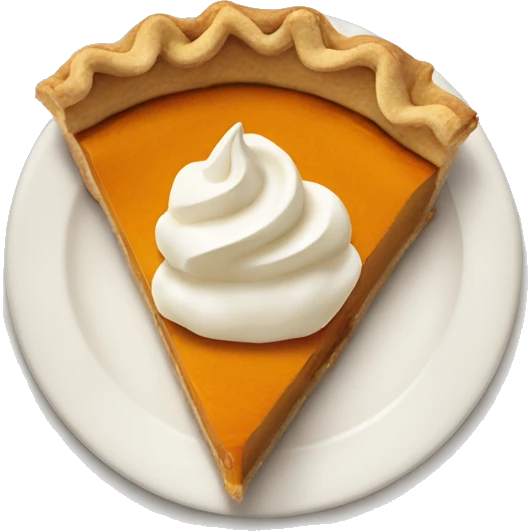 A slice of pumpkin pie with cream emoji