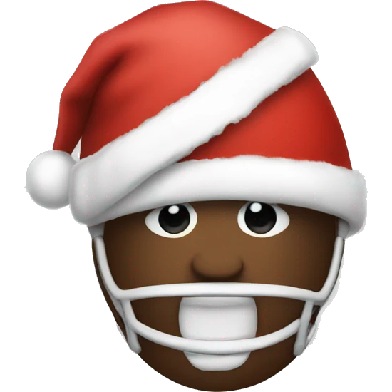 Football wearing a Christmas hat emoji