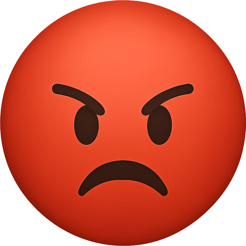 red emoji, matte finish, no background emoji