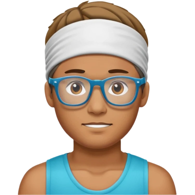 guy with headband and glassess athlete emoji