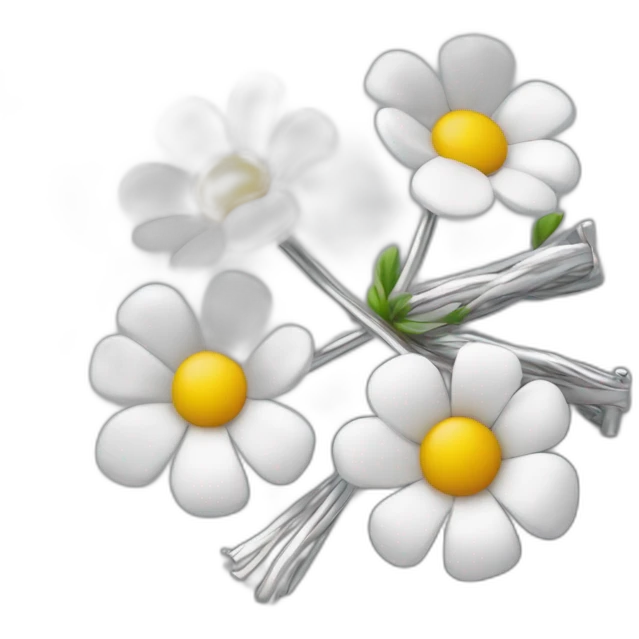 Blooming flowers wrapped around silver metal bar emoji