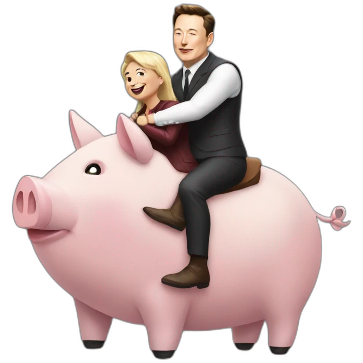 elon musk piggy ride someone emoji