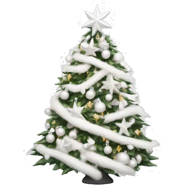 Aesthetic white Christmas tree emoji