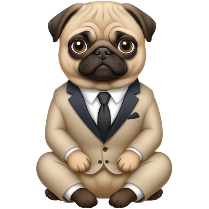 Pug wearing suit emoji