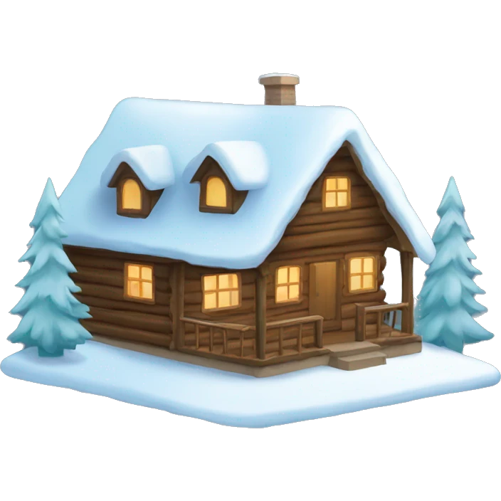 winter cabin emoji