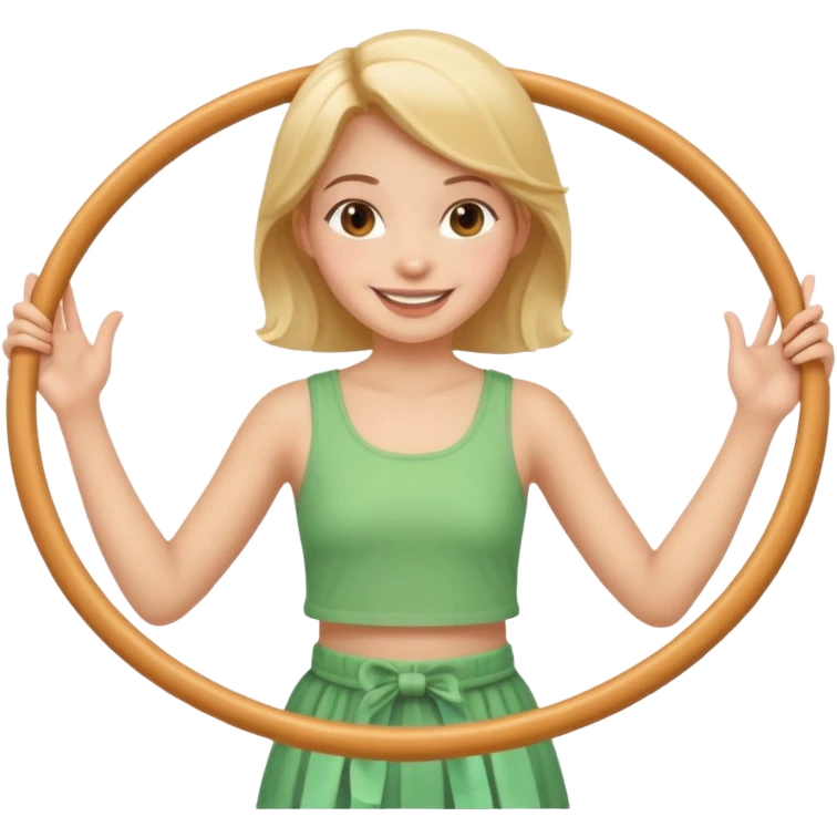 2 hula hoops with girl emoji