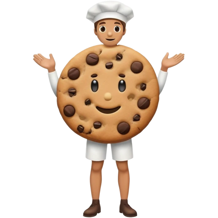 man dressed as a cookie snack emoji