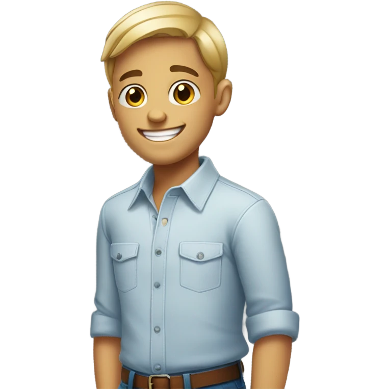 smiling boy in collared shirt emoji