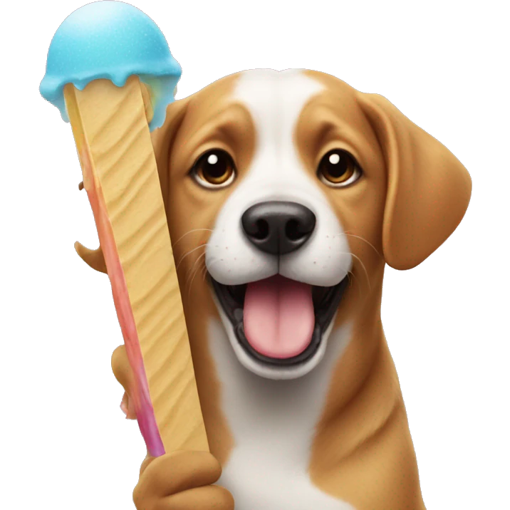 Dog with ice lolly emoji