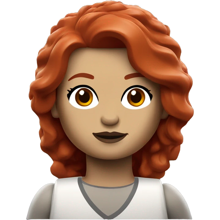 lego brick red hair girl emoji