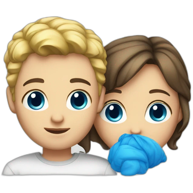 blonde-guy-with-blue-eyes-and-short-brunnette-haired-girl emoji