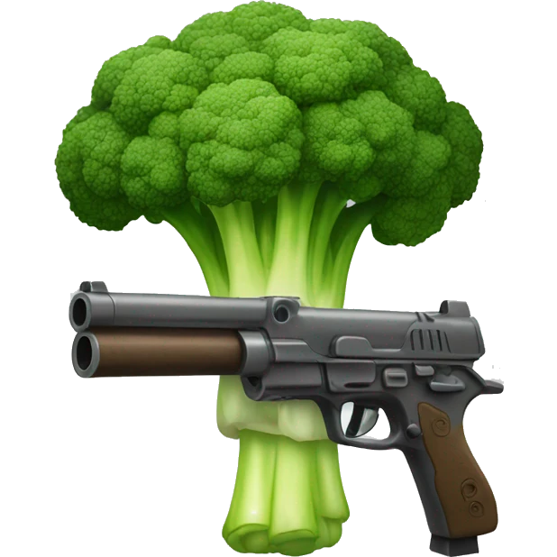 brocoli with a gun emoji