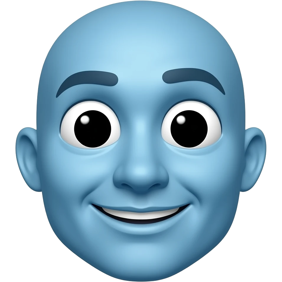 A blue head is talking emoji