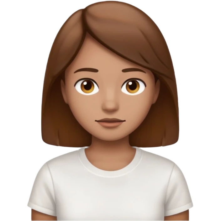 Mummy, his clothes:white T-shirt, brown hair emoji