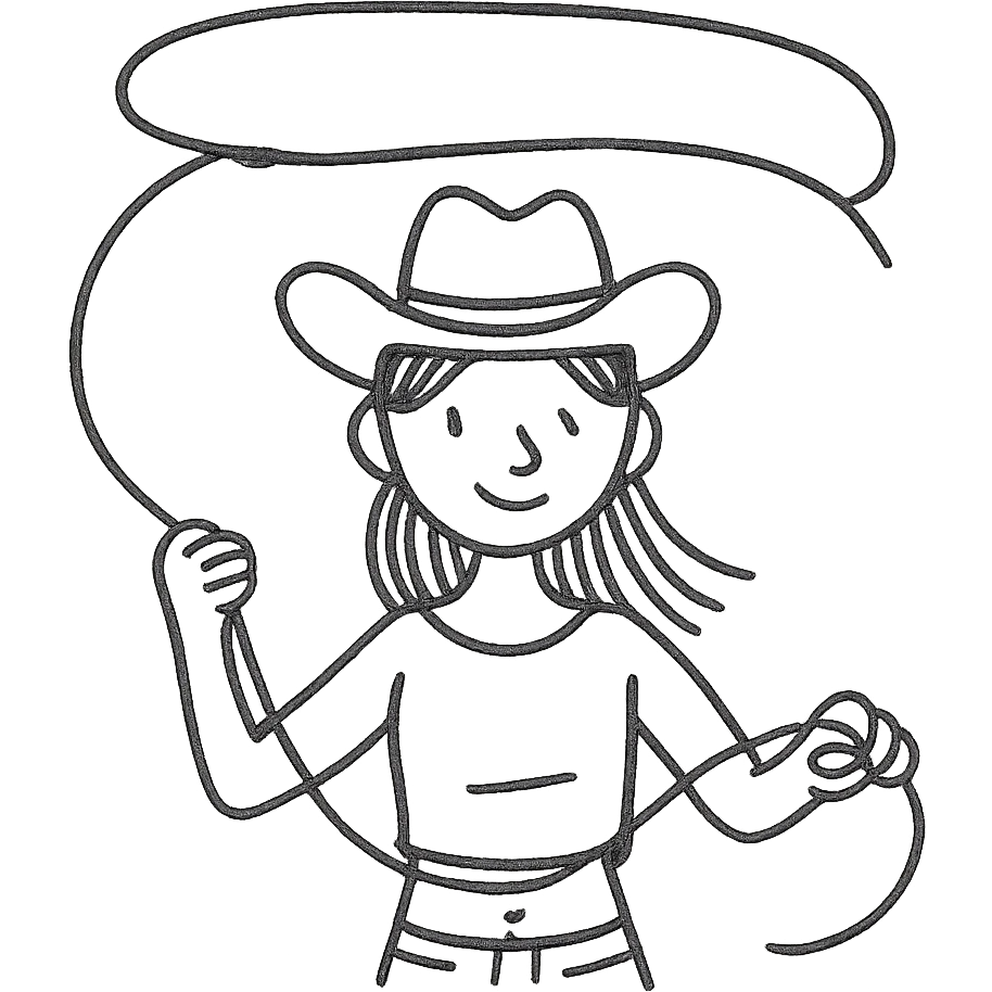 girl in a top up to her belly button twirls a lasso in her hands emoji