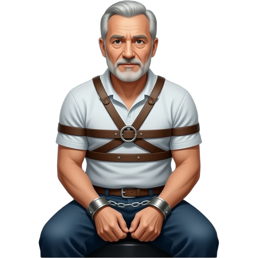 Older man in bondage emoji