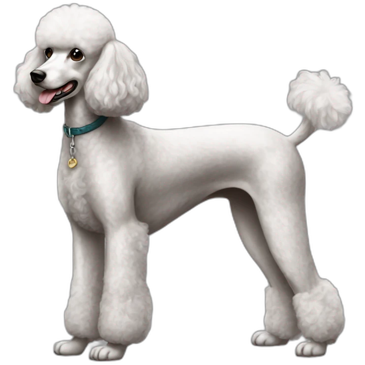 Dog Standart Poodle full body emoji