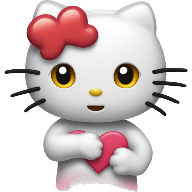 hello kitty with heart emoji