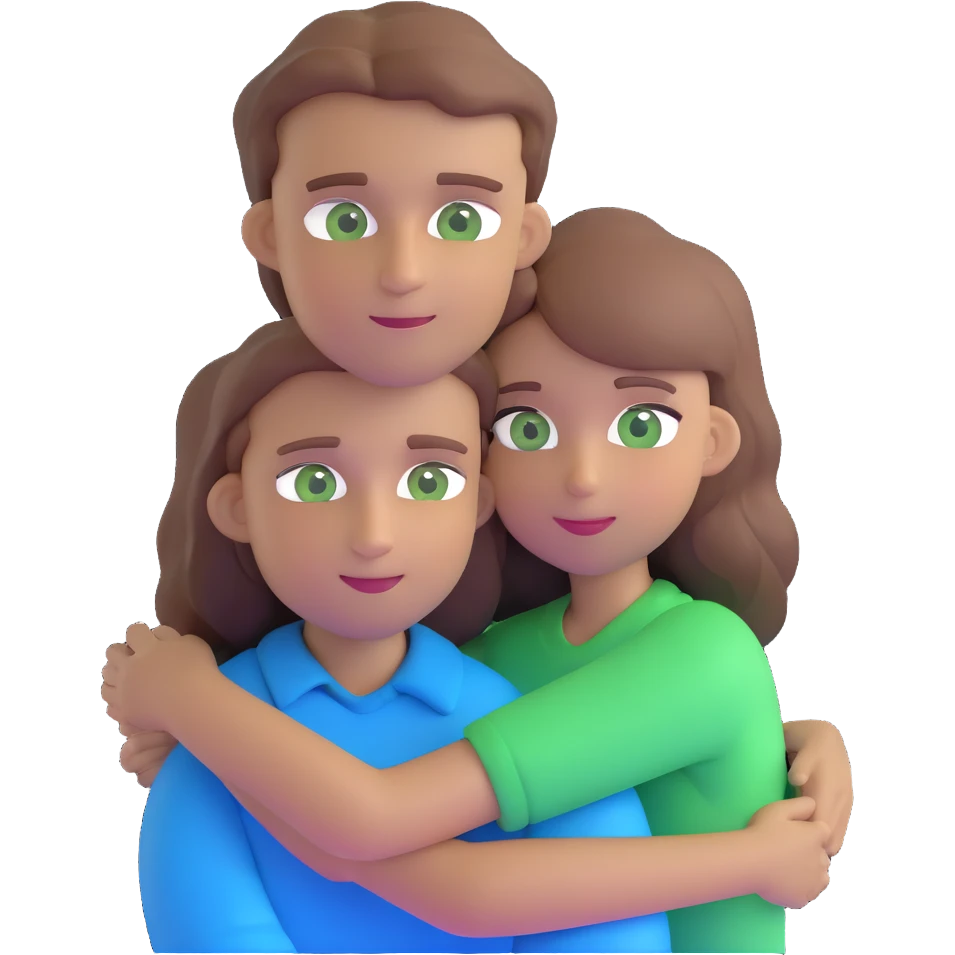 cute couple hugging, girl with light brown hair and green eyes, guy with brown hair and blue eyes emoji