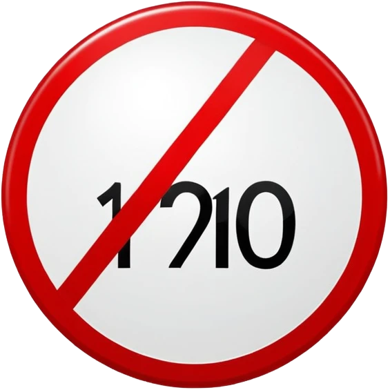 No one under 12 symbol, red circle with 12 inside with a diagonal line across it, prohibition sign emoji