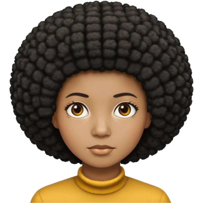  Afro not smiling and black skin color emoji emoji