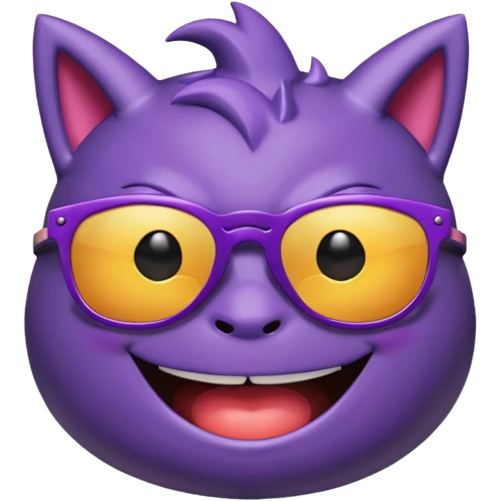 Gengar cute with sun glasses emoji