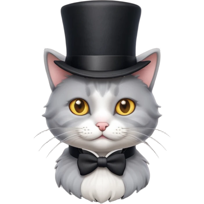 cat wearing a tophat emoji