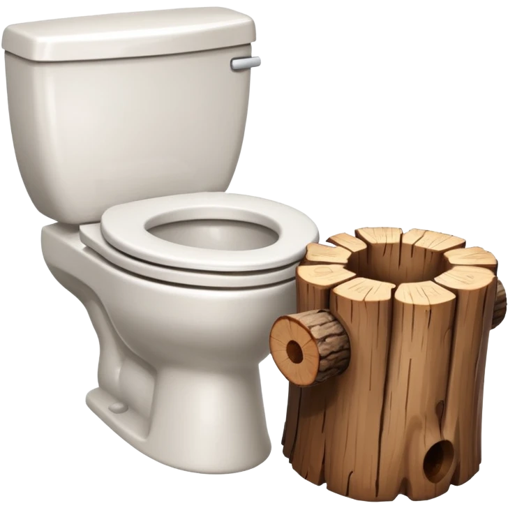 Toilet with log floating  emoji
