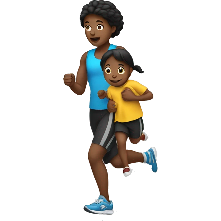 jogger holding a kid emoji