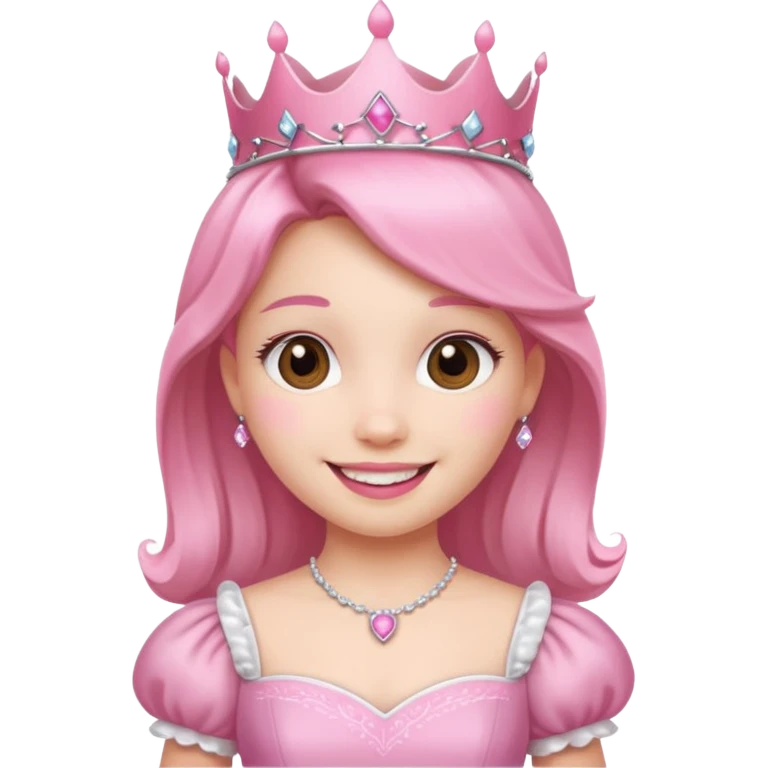 chica vestida de princesa con vestido rosa , piel blanca  emoji