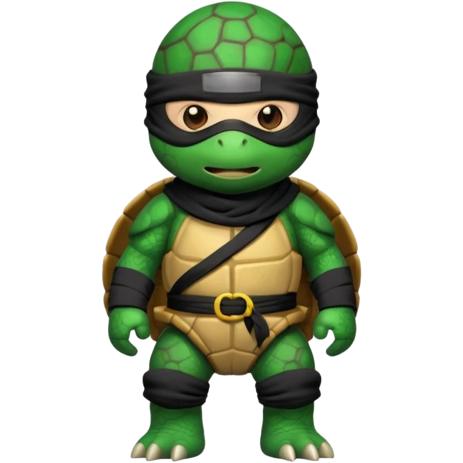 a turtle wearing a ninja suit ￼ emoji
