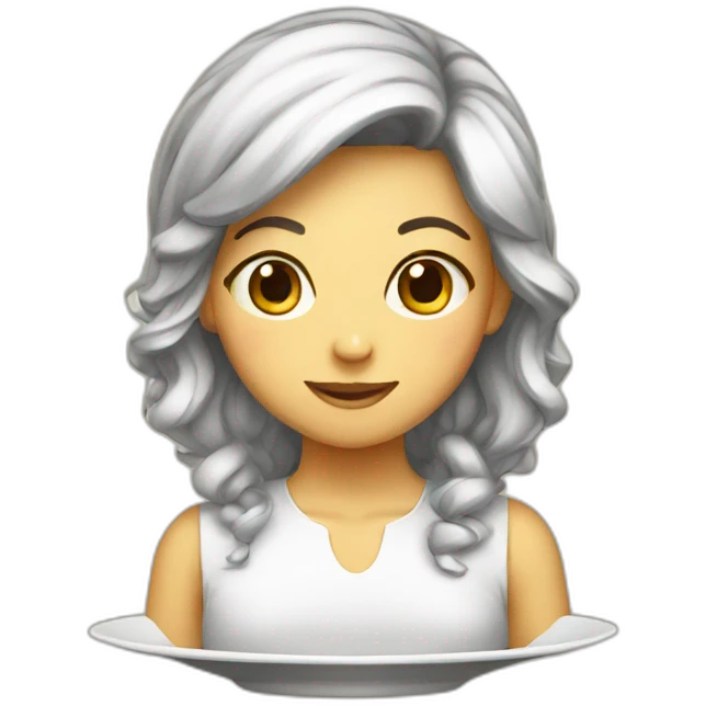 female cute plate emoji