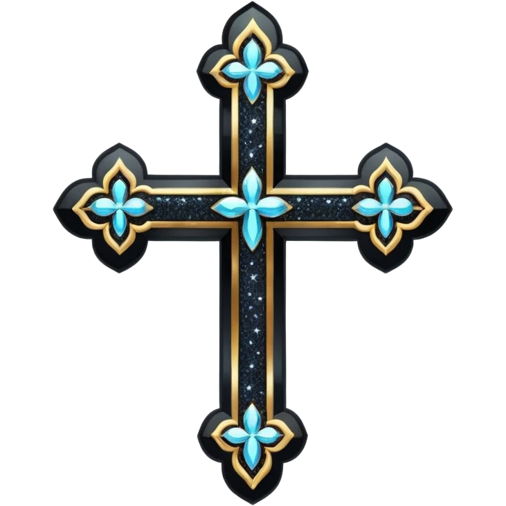 only Glitter black cross emoji