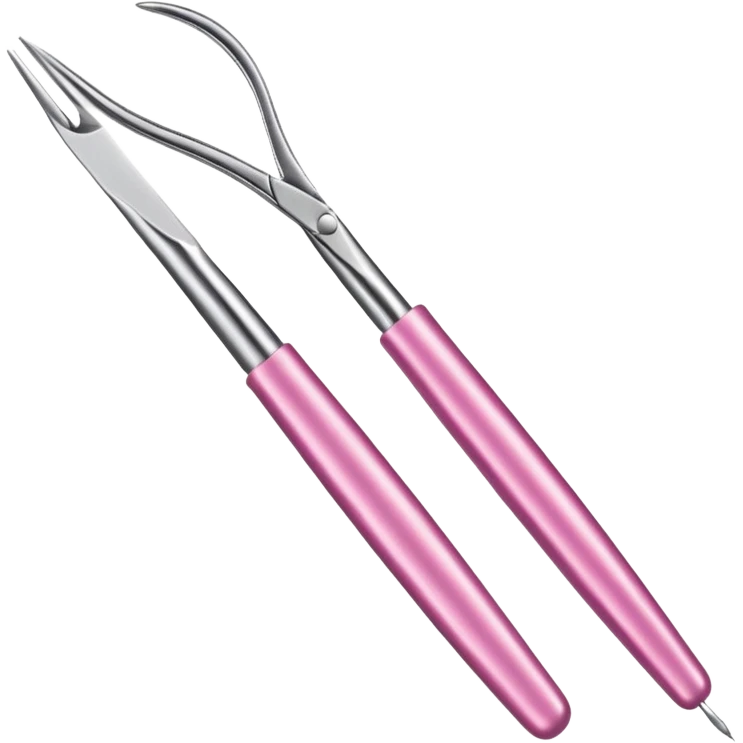 Curved tweezers for pink eyelashes emoji