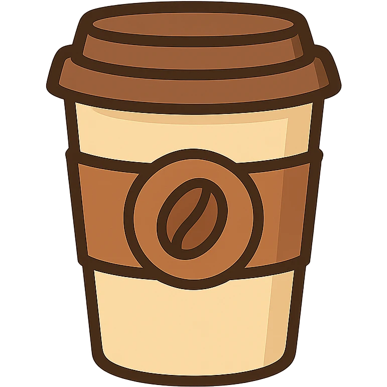 flat toon style coffee cup emoji