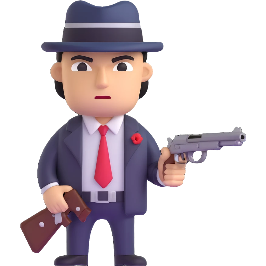 mafia gangster with tommy gun emoji