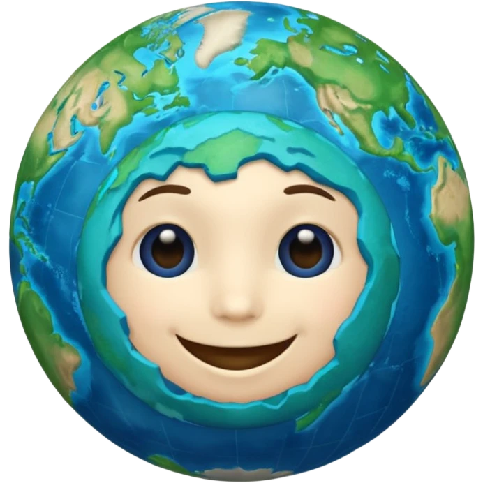 Make a image prompt of the earth with a face emoji