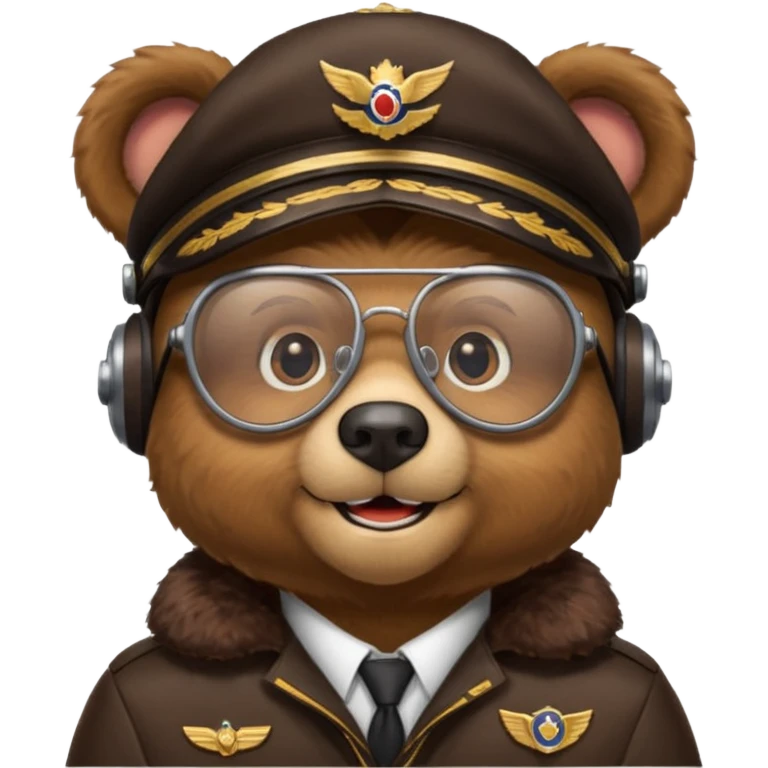 pilot bear with glasses emoji