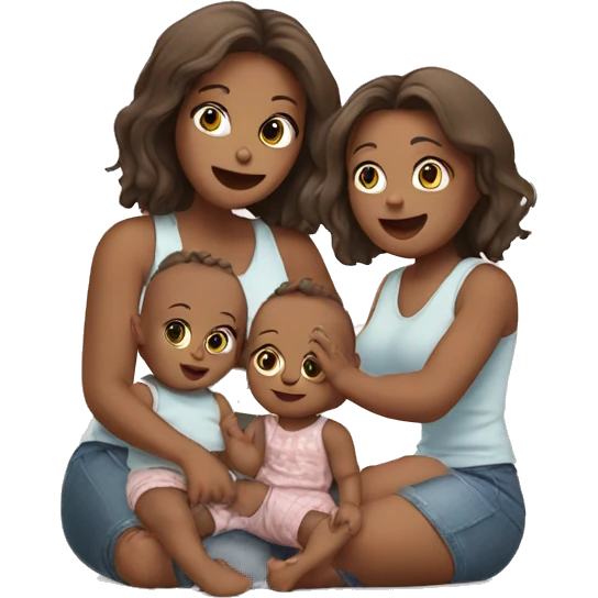 two babies and a mum emoji