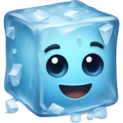 happy cube of ice emoji
