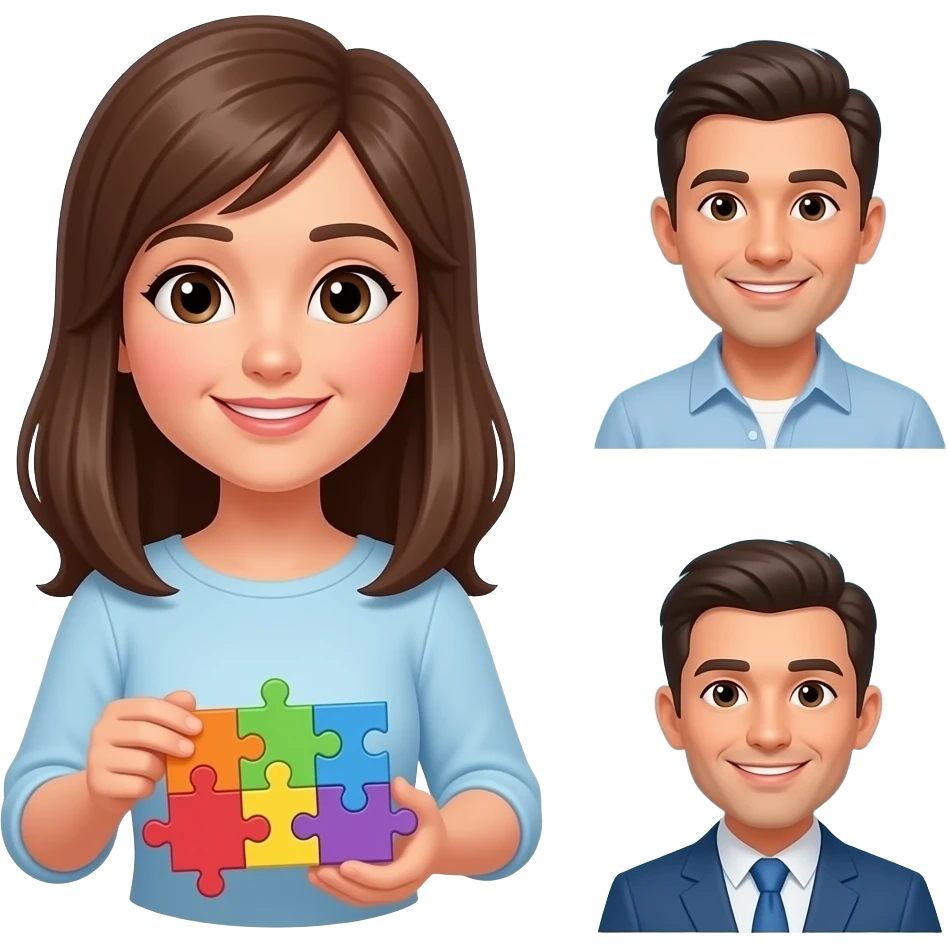 woman and men puzzles emoji