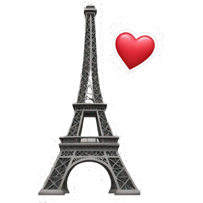 Eiffel Tower with heart emoji