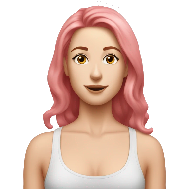 cute pilates pink aesthetic workout icon white redhead pretty woman emoji