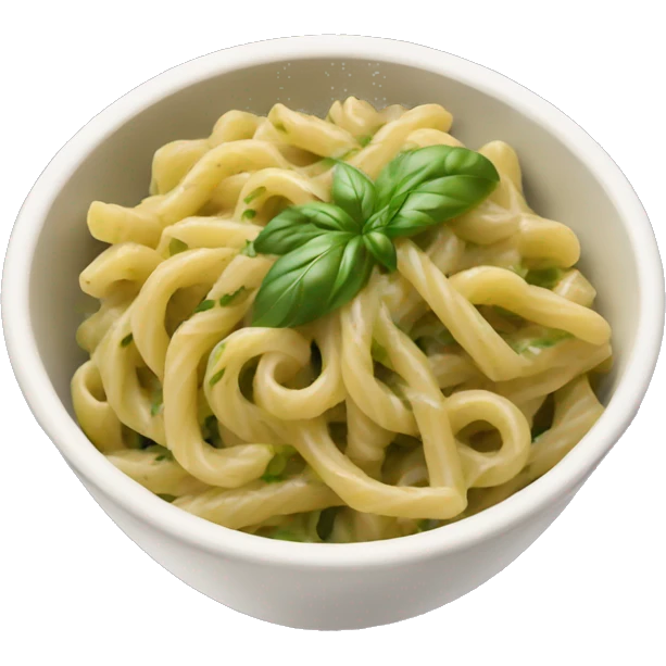 Pesto pasta in a bowl  emoji
