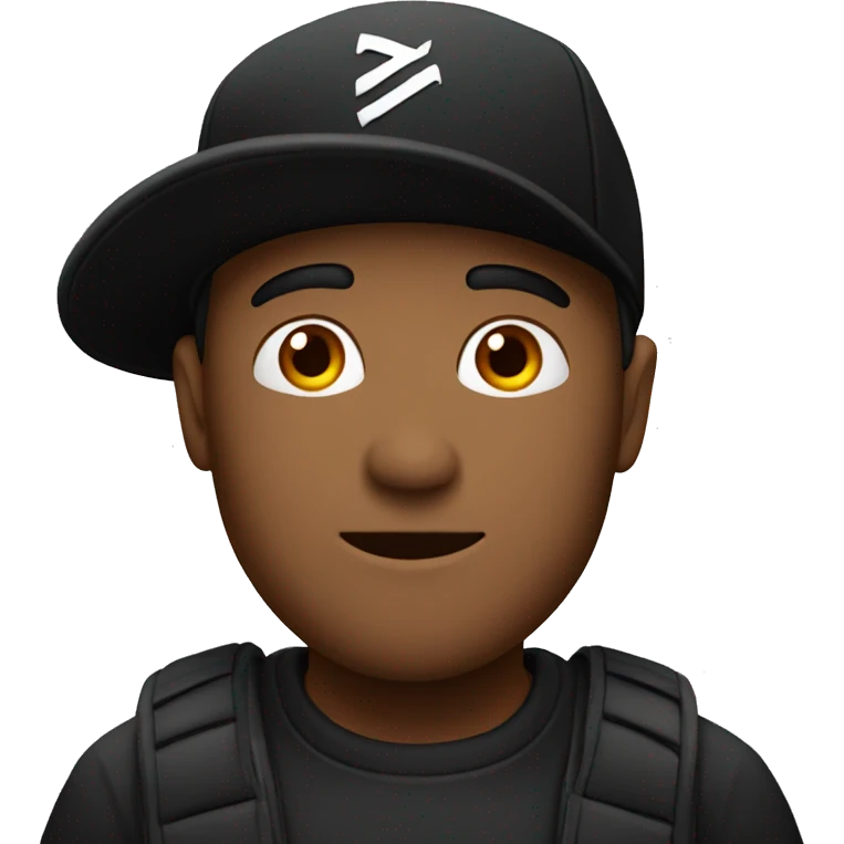 man with black cap on emoji