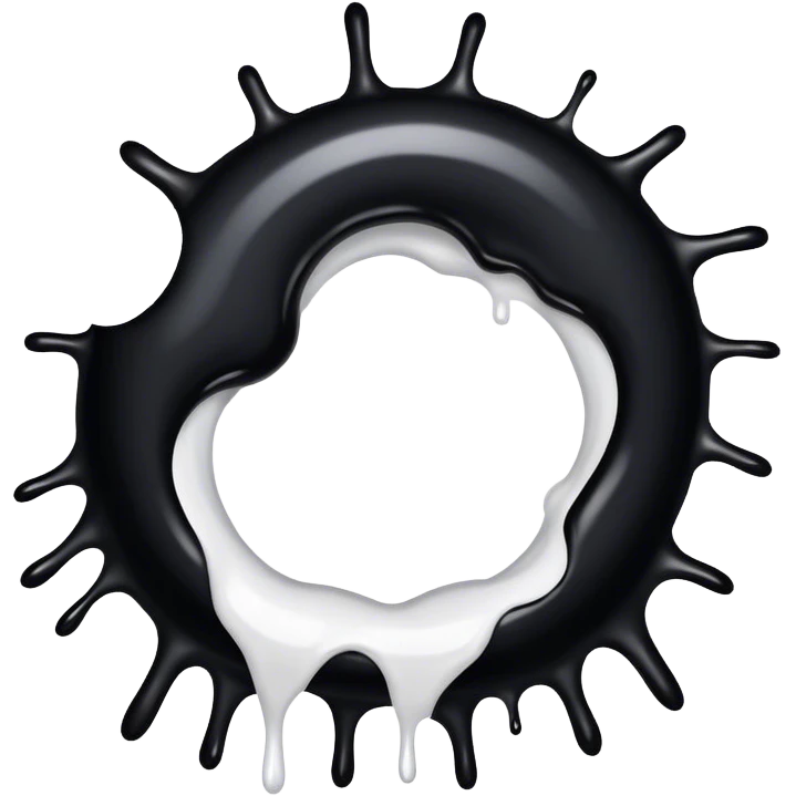 a black hole dripping white paint  emoji