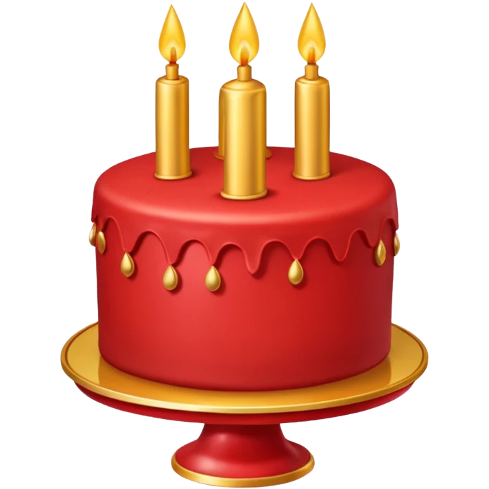 red cake with golden details emoji