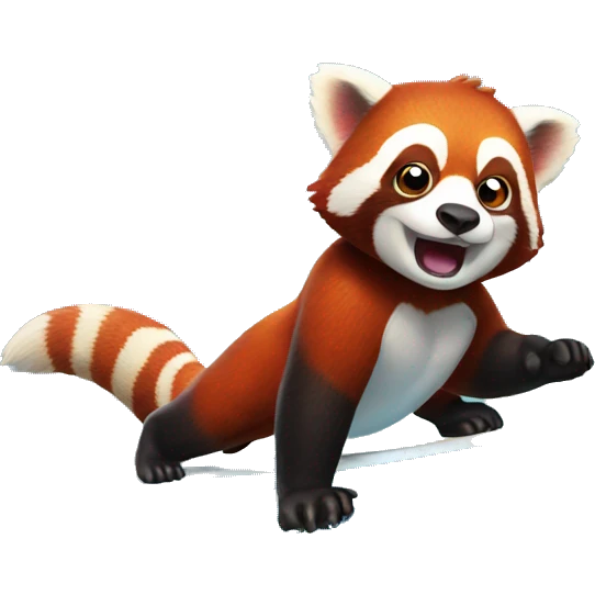 Red panda surfing  emoji